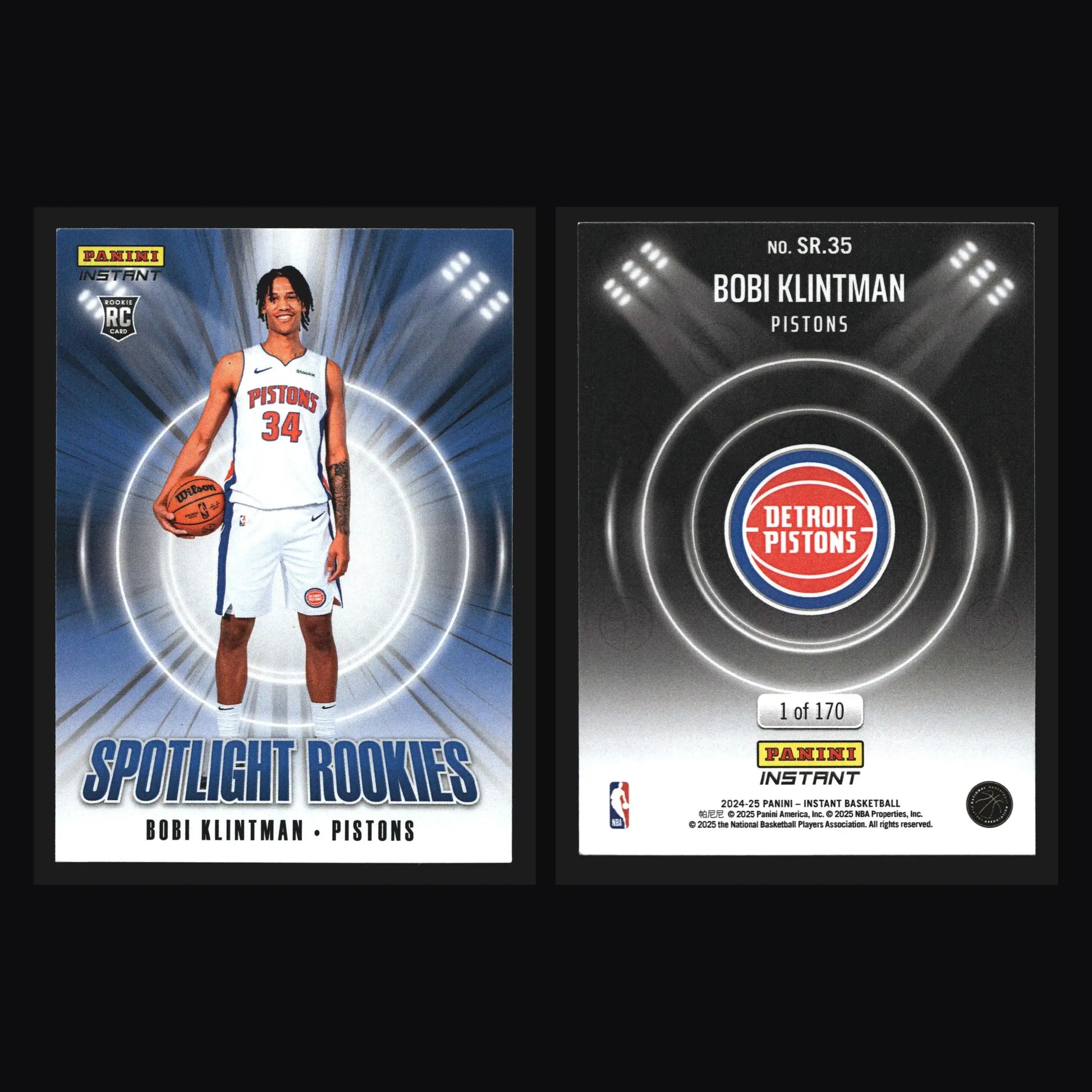2024-25 Panini Instant Spotlight Rookies Bobi Klintman #SR.35 RC /170