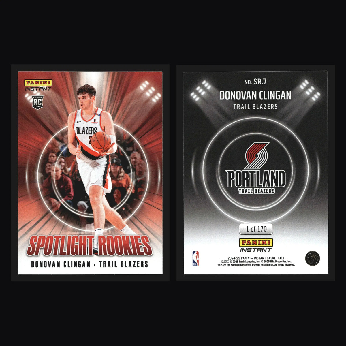 2024-25 Panini Instant Spotlight Rookies Donovan Clingan #SR.7 RC /170 - Basketball Card Single