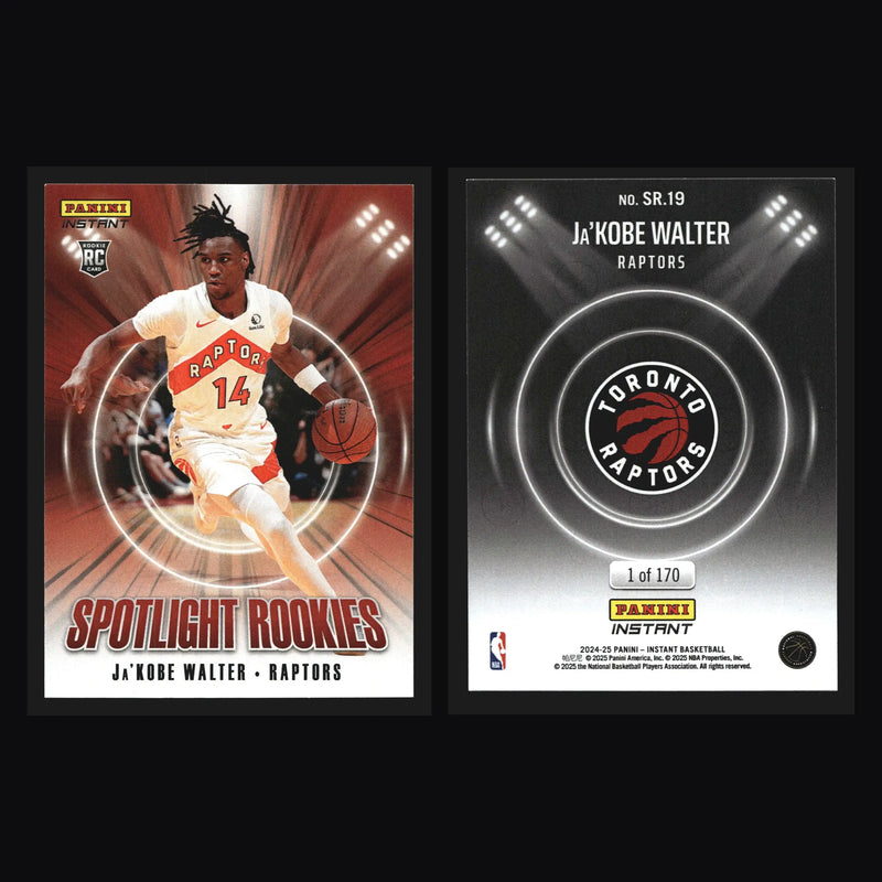2024-25 Panini Instant Spotlight Rookies Ja’Kobe Walter #SR.19 RC 1 of 170 - Basketball Card Single
