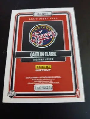 2024-25 Panini Instant WNBA - Draft Night Caitlin Clark #DN-1 /45316 (RC). NRMT+ - Basketball Card Single