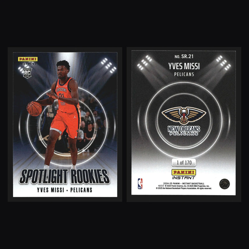 2024-25 Panini Instant Yves Missi #SR-21 Spotlight Rookies RC Pelicans