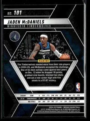2024-25 Panini Mosaic #101 Jaden McDaniels - Basketball Card Single
