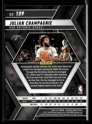 2024-25 Panini Mosaic #109 Julian Champagnie - Basketball Card Single