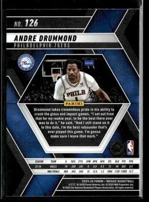 2024-25 Panini Mosaic #126 Andre Drummond Philadelphia 76ers - Basketball Card Single