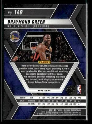 2024-25 Panini Mosaic #140 Draymond Green Fast Break Silver Mosaic - Basketball Card Single