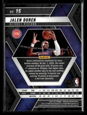 2024-25 Panini Mosaic #15 Jalen Duren - Basketball Card Single