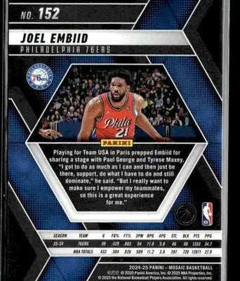 2024-25 Panini Mosaic #152 Joel Embiid Philadelphia 76ers - Basketball Card Single