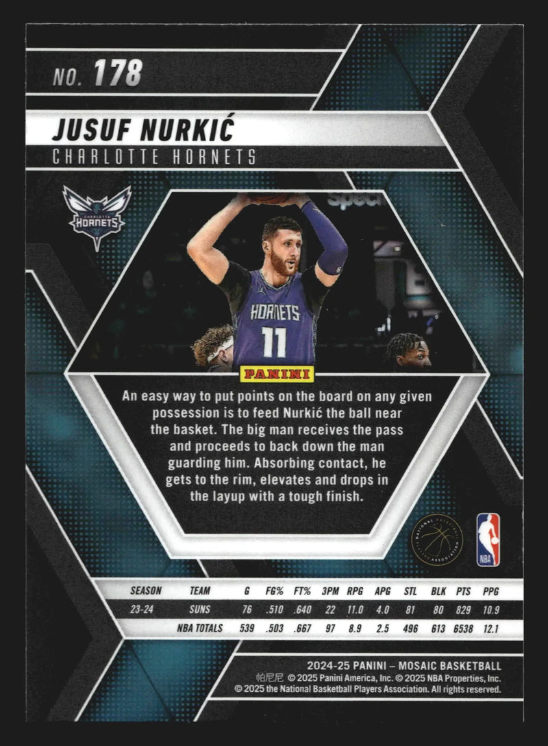 2024-25 Panini Mosaic #178 Jusuf Nurkic Charlotte Hornets - Basketball Card Single