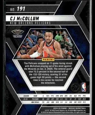2024-25 Panini Mosaic #191 CJ McCollum - Basketball Card Single