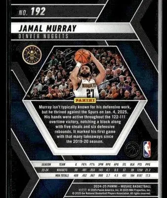 2024-25 Panini Mosaic #192 Jamal Murray - Basketball Card Single