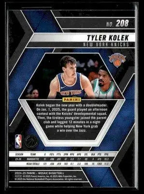 2024-25 Panini Mosaic #208 Tyler Kolek - Basketball Card Single
