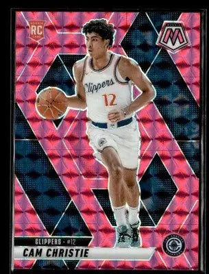 2024-25 Panini Mosaic #211 Cam Christie Pink Mosaic #/175 Los Angeles Clippers - Basketball Card Single