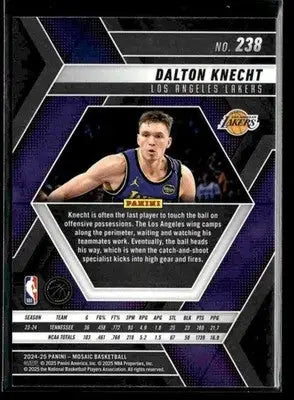 2024-25 Panini Mosaic #238 Dalton Knecht Base Los Angeles Lakers RC - Basketball Card Single