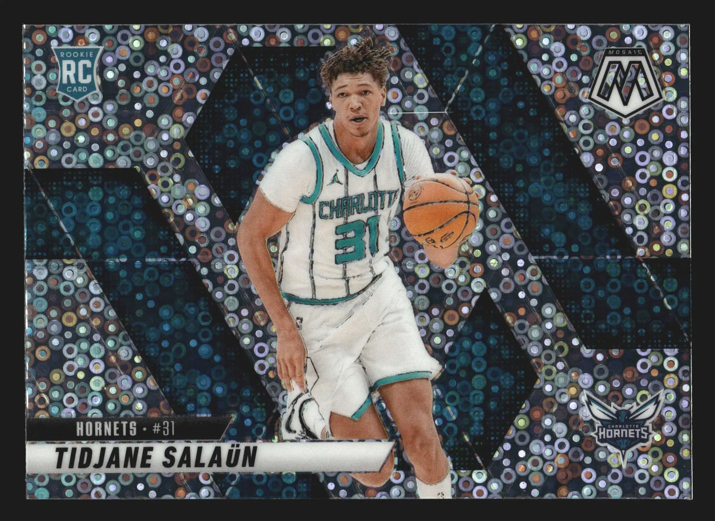 2024-25 Panini Mosaic #241 Tidjane Salaun Fast Break Disco Hornets RC