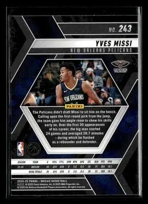 2024-25 Panini Mosaic #243 Yves Missi - Basketball Card Single
