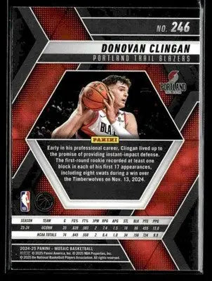 2024-25 Panini Mosaic #246 Donovan Clingan - Basketball Card Single