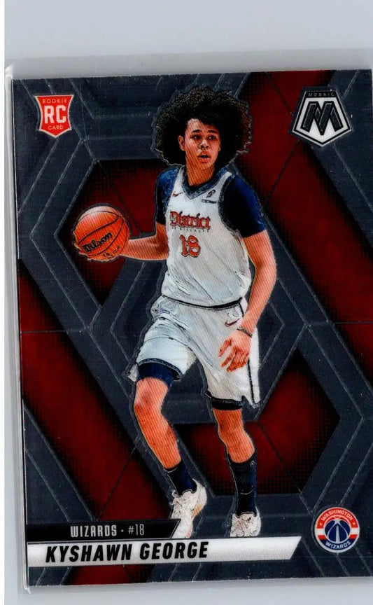 Basketball trading card featuring Kyshawn George from 2024-25 Panini Mosaic series