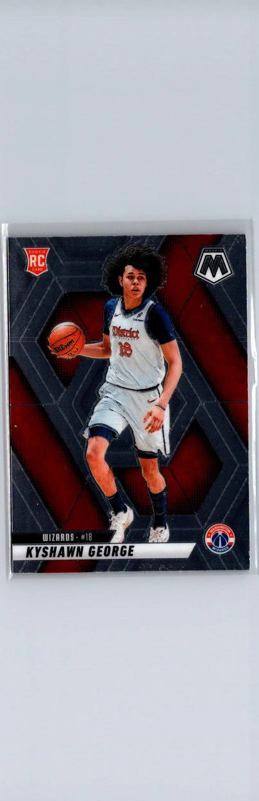 Basketball trading card featuring Kyshawn George from 2024-25 Panini Mosaic series