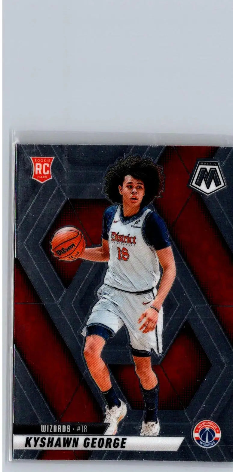 Basketball trading card featuring Kyshawn George from 2024-25 Panini Mosaic series