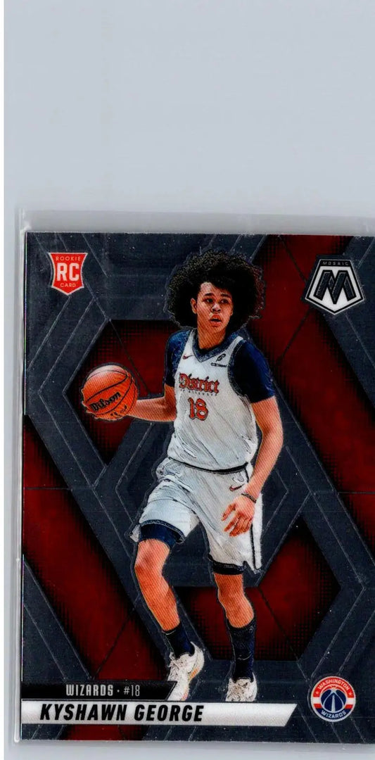 Basketball trading card featuring Kyshawn George from 2024-25 Panini Mosaic series