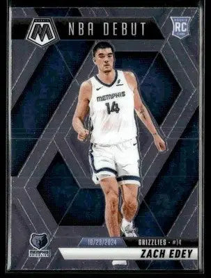 2024-25 Panini Mosaic #251 Zach Edey NBA Debut RC Memphis Grizzlies - Basketball Card Single