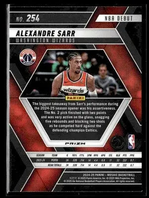 2024-25 Panini Mosaic #254 Alexandre Sarr Red Mosaic - Basketball Card Single