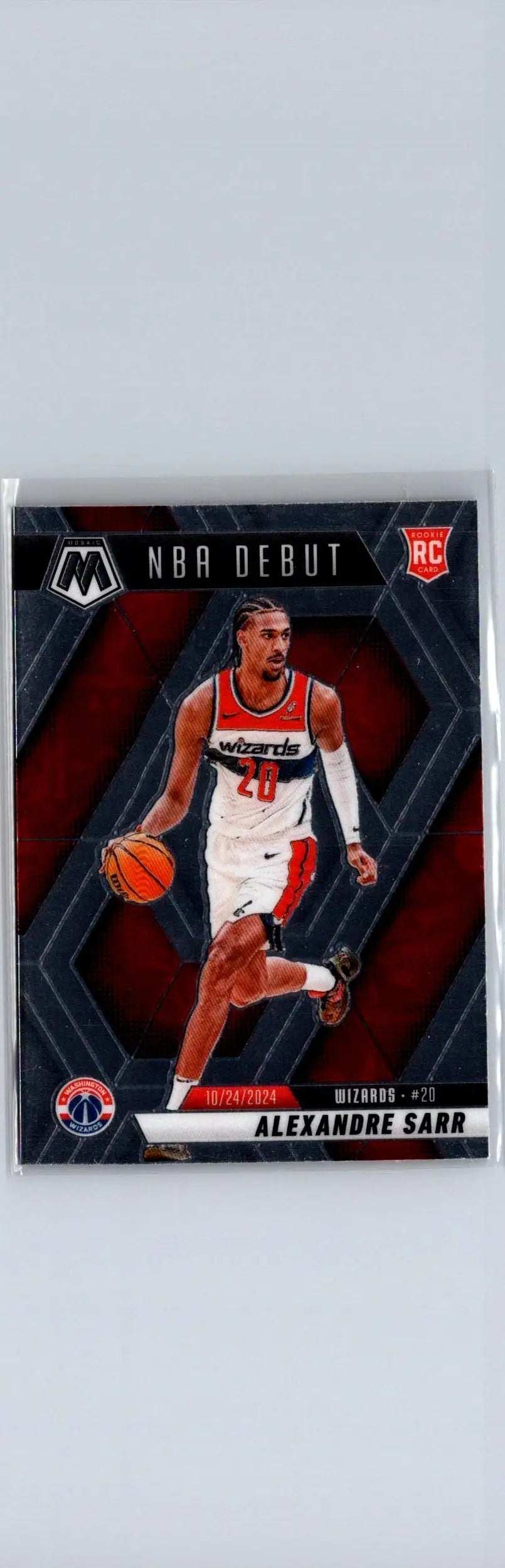 Basketball trading card featuring Alexandre Sarr in NBA debut design from Panini Mosaic