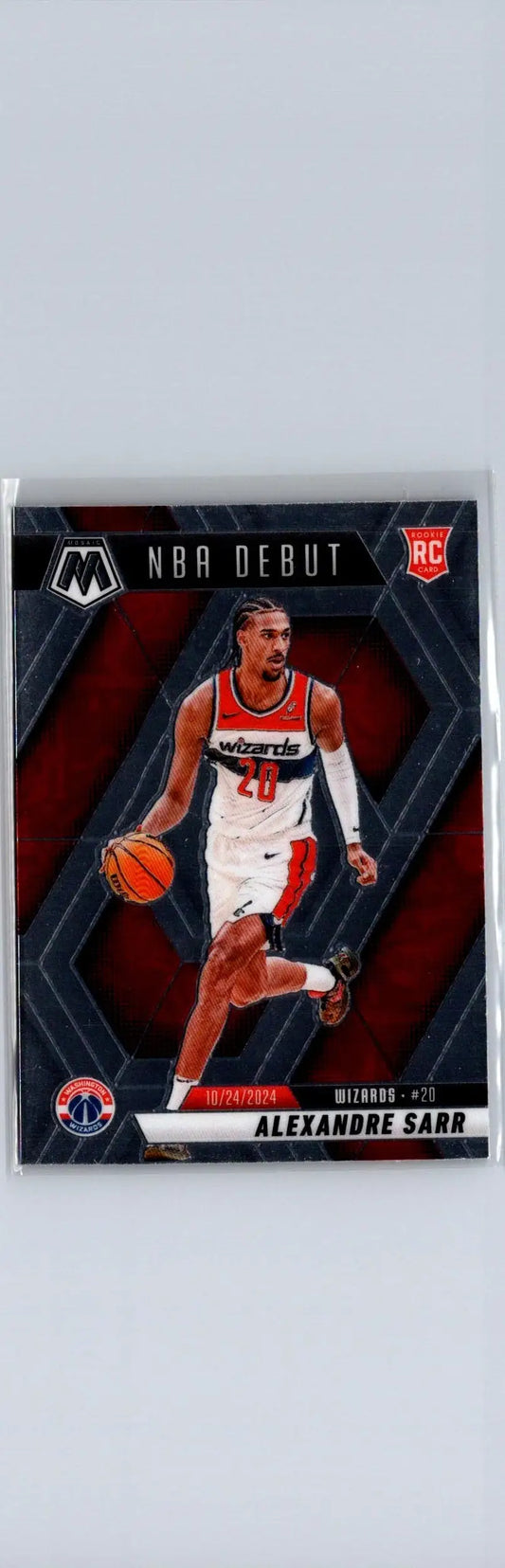 Basketball trading card featuring Alexandre Sarr in NBA debut design from Panini Mosaic
