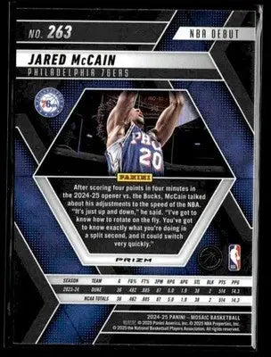 2024-25 Panini Mosaic #263 Jared McCain Choice Red & Green Mosaic 76ers - Basketball Card Single