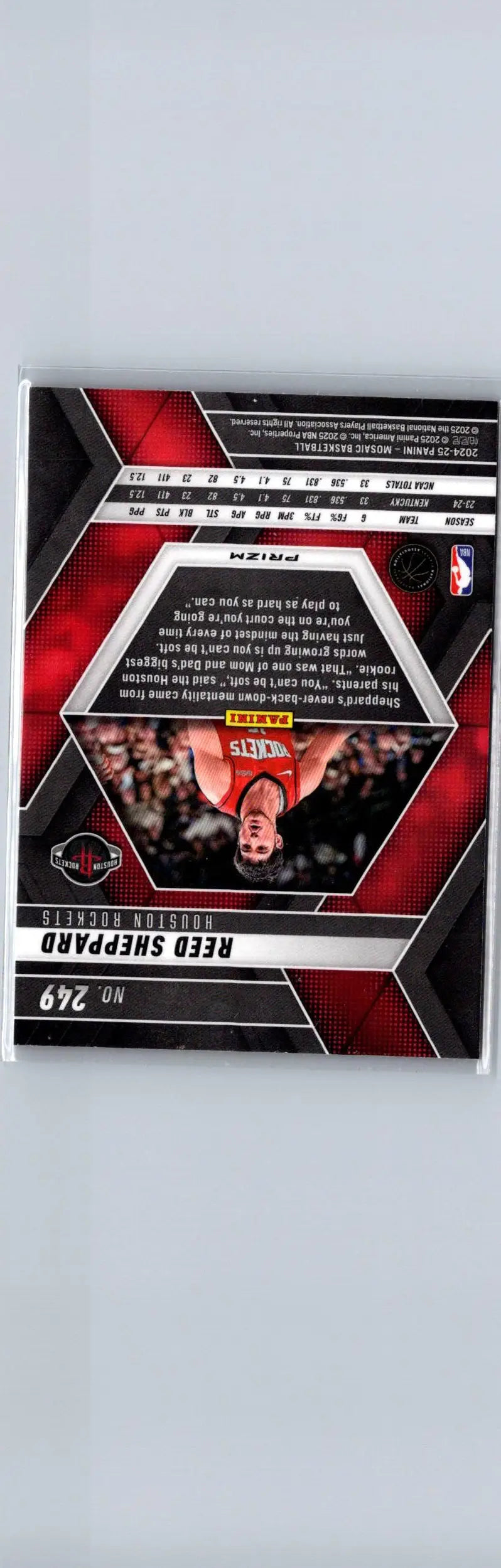 Basketball trading card featuring Reed Sheppard Reed Sheppard Reactive Yellow Mosaic
