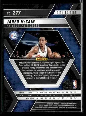 2024-25 Panini Mosaic #277 Jared McCain - Basketball Card Single