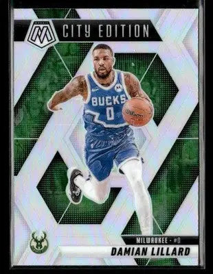 2024-25 Panini Mosaic #285 Damian Lillard Silver Prizm Milwaukee Bucks - Basketball Card Single