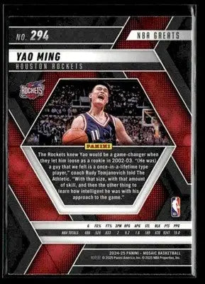2024-25 Panini Mosaic #294 Yao Ming - Basketball Card Single