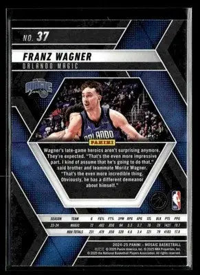 2024-25 Panini Mosaic #37 Franz Wagner - Basketball Card Single