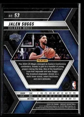 2024-25 Panini Mosaic #53 Jalen Suggs Base Orlando Magic - Basketball Card Single