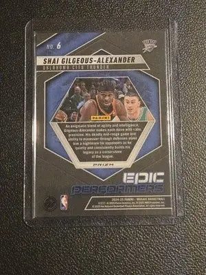 2024-25 Panini Mosaic #6 Shai Gilgeous-Alexander Epic Performers Mosaic - Basketball Card Single
