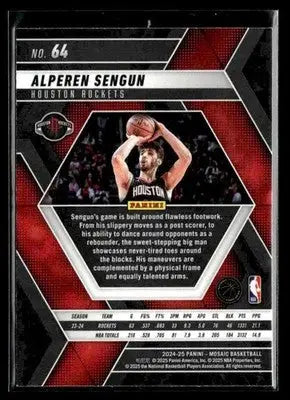 2024-25 Panini Mosaic #64 Alperen Sengun - Basketball Card Single