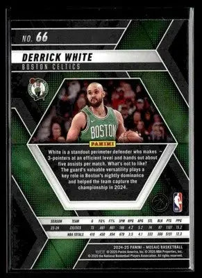 2024-25 Panini Mosaic #66 Derrick White Base Boston Celtics - Basketball Card Single