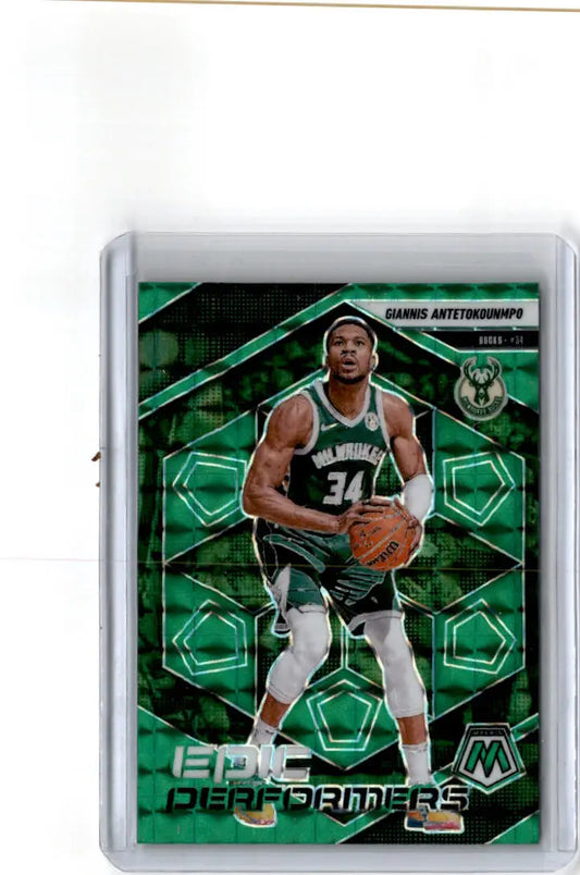 2024-25 Panini Mosaic #7 Giannis Antetokounmpo Epic Performers Mosaic Green