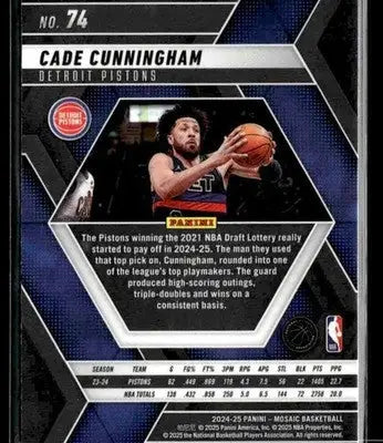 2024-25 Panini Mosaic #74 Cade Cunningham - Basketball Card Single