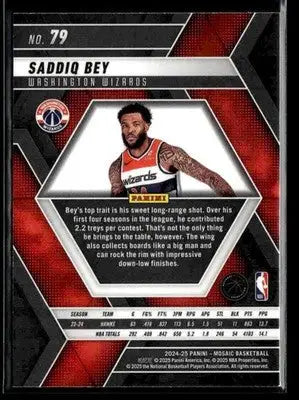 2024-25 Panini Mosaic #79 Saddiq Bey - Basketball Card Single