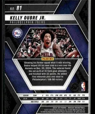 2024-25 Panini Mosaic #81 Kelly Oubre Jr. Base Philadelphia 76ers - Basketball Card Single