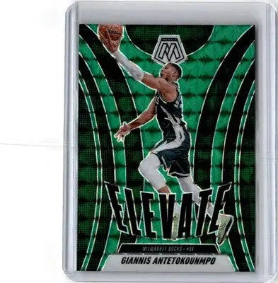 2024-25 Panini Mosaic #9 Giannis Antetokounmpo Elevate Mosaic Green - Basketball Card Single