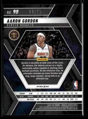 2024-25 Panini Mosaic #90 Aaron Gordon Fast Break Blue Mosaic #/85 - Basketball Card Single