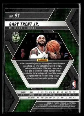 2024-25 Panini Mosaic #91 Gary Trent Jr. Base Milwaukee Bucks - Basketball Card Single