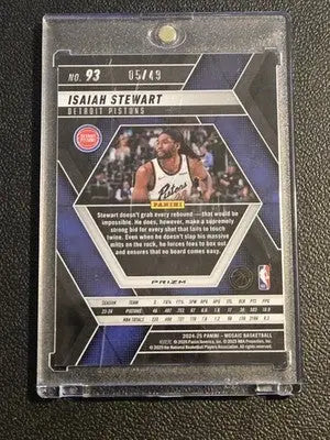 2024-25 Panini Mosaic #93 Isaiah Stewart Orange Ice Mosaic #/49 - Basketball Card Single