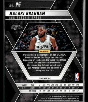 2024-25 Panini Mosaic #95 Malaki Branham Fast Break Silver Mosaic - Basketball Card Single