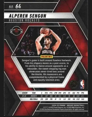2024-25 Panini Mosaic Alperen Sengun #64 Houston Rockets - Basketball Card Single
