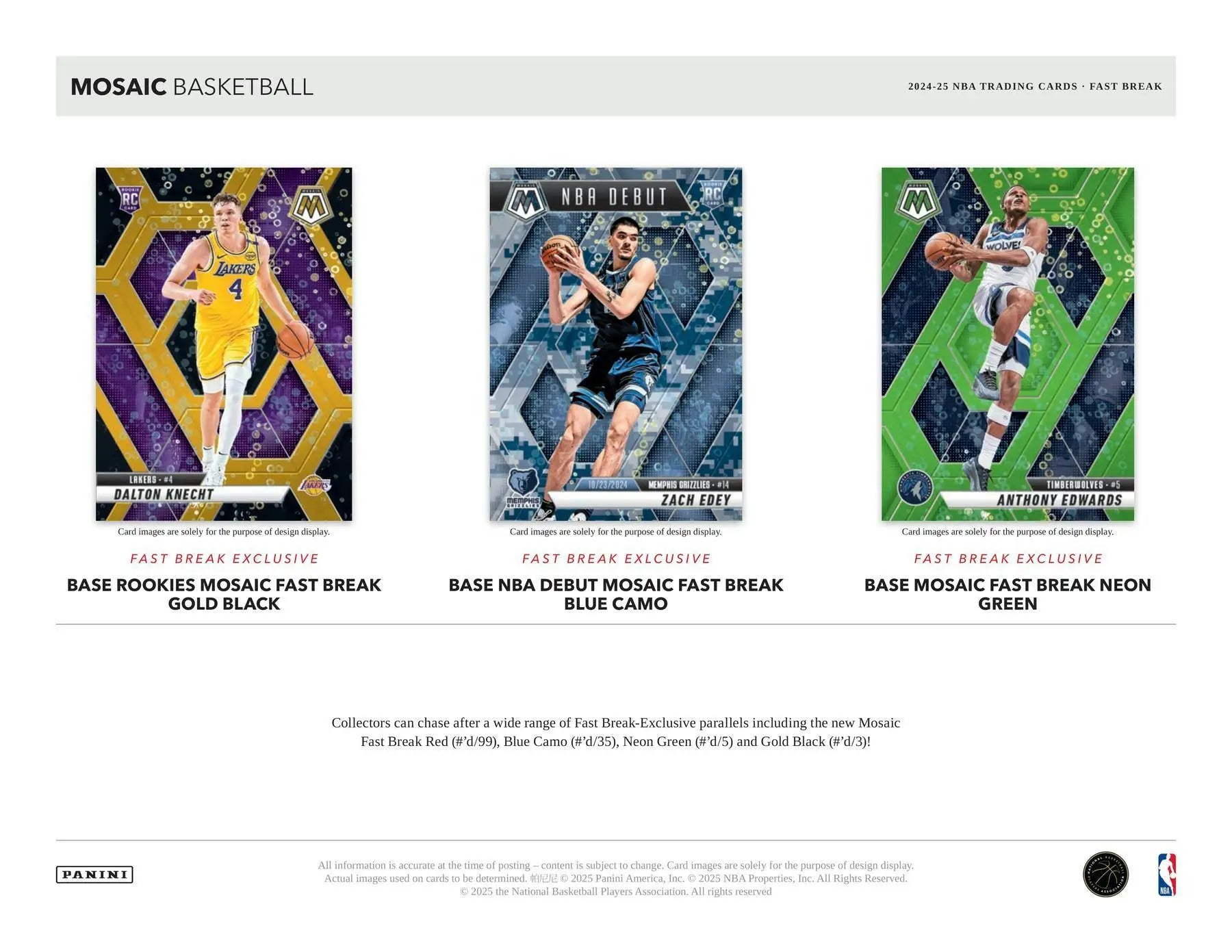 2024-25 Panini Mosaic Basketball Fast Break Box | Columbia Sports Cards - Sports Card Hobby Boxes