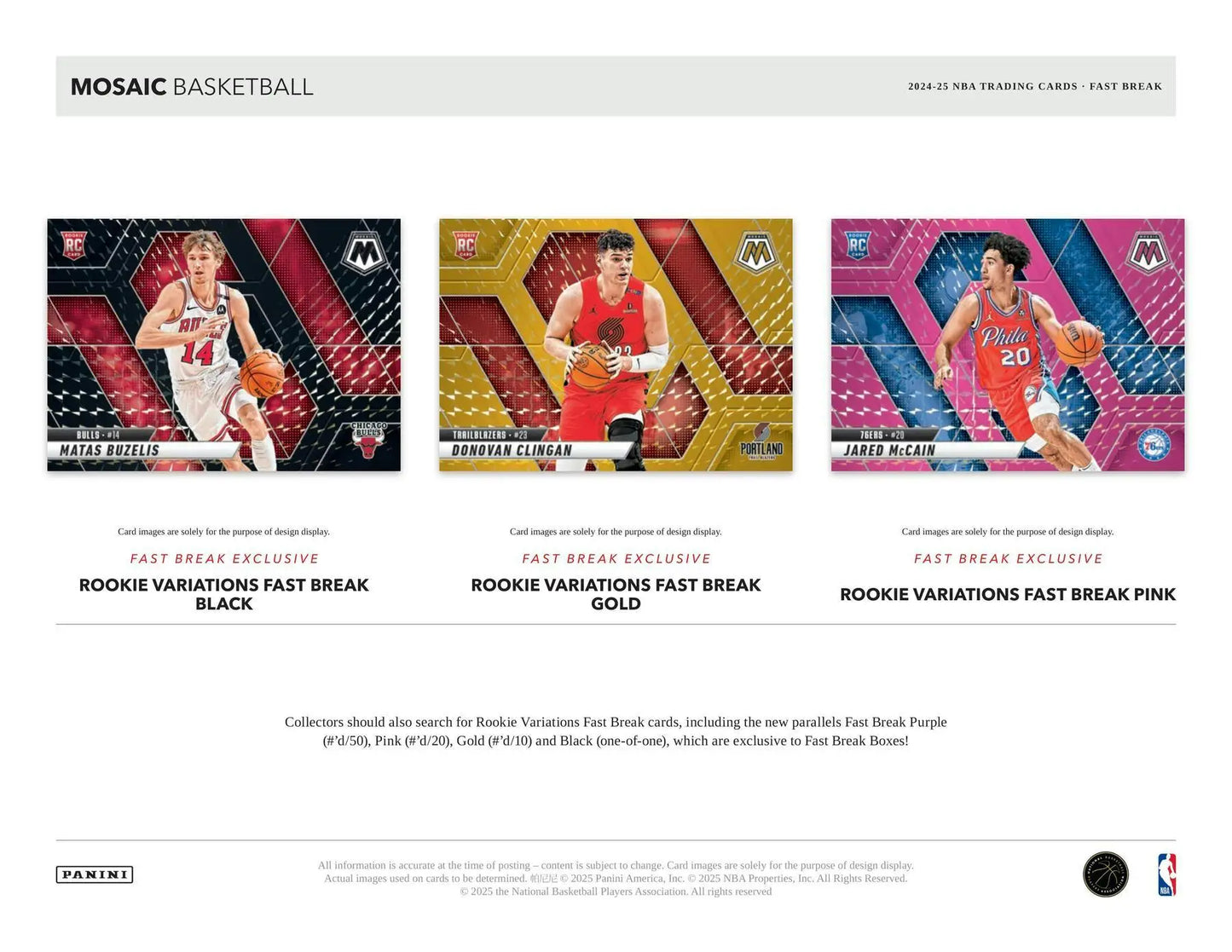 2024-25 Panini Mosaic Basketball Fast Break Box | Columbia Sports Cards - Sports Card Hobby Boxes